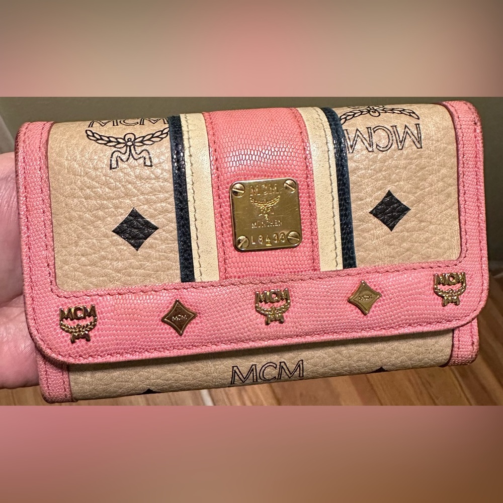 MCM Multicolor Visetos Coated Canvas & Leather Short Wallet w/box/dustbag/card